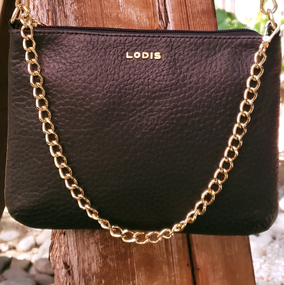 Black Leather Lodis Crossbody